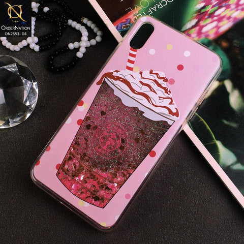 iPhone XS / X Cover - Design 4 - New Stylish Ice Cream Shake 3D Moving Liquid Glitter Case