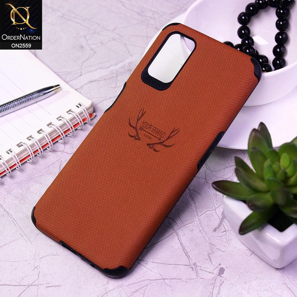 Oppo A72 Cover - Brown - New Dot Texture PU Leather Soft Case