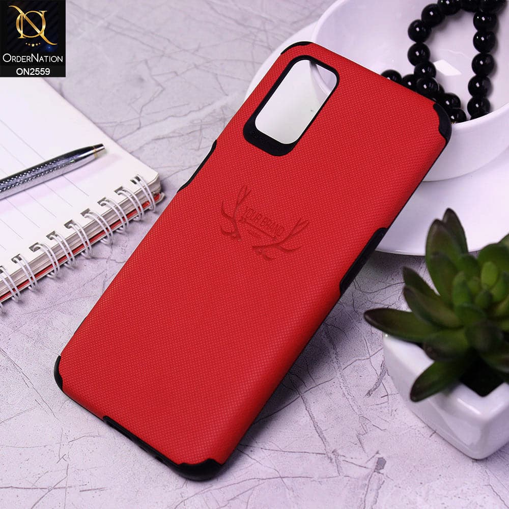 Oppo A52 Cover - Red - New Dot Texture PU Leather Soft Case