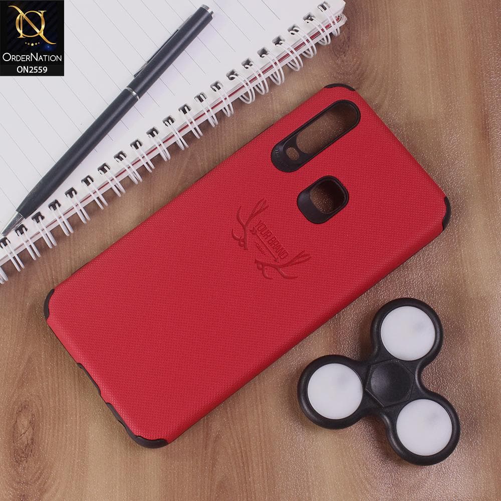 Vivo Y15 - Red - New Dot Texture PU Leather Soft Case