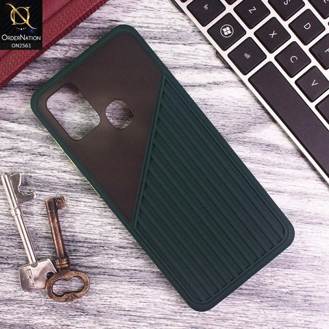 Samsung Galaxy A21s - Green - New Half And Half Pattern Soft Case