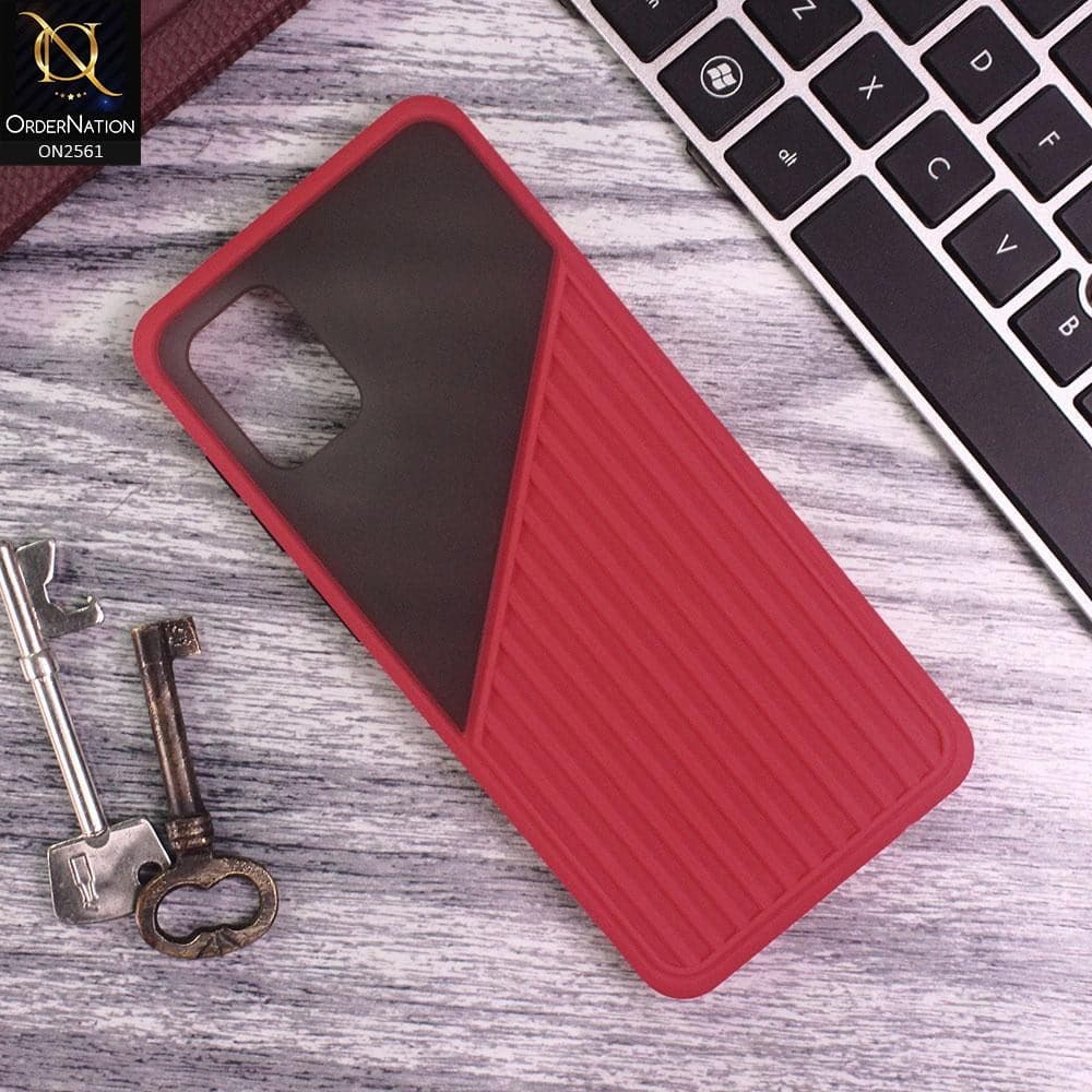 Samsung Galaxy A31 - Red - New Half And Half Pattern Soft Case