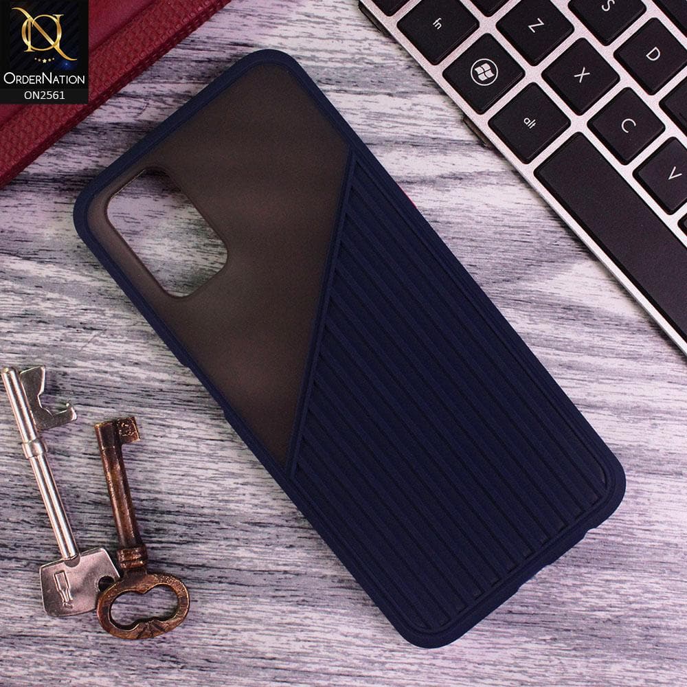 Oppo A52 - Blue - New Half And Half Pattern Soft Case