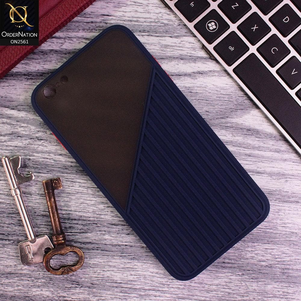 iPhone 6S / 6 - Blue - New Half And Half Pattern Soft Case