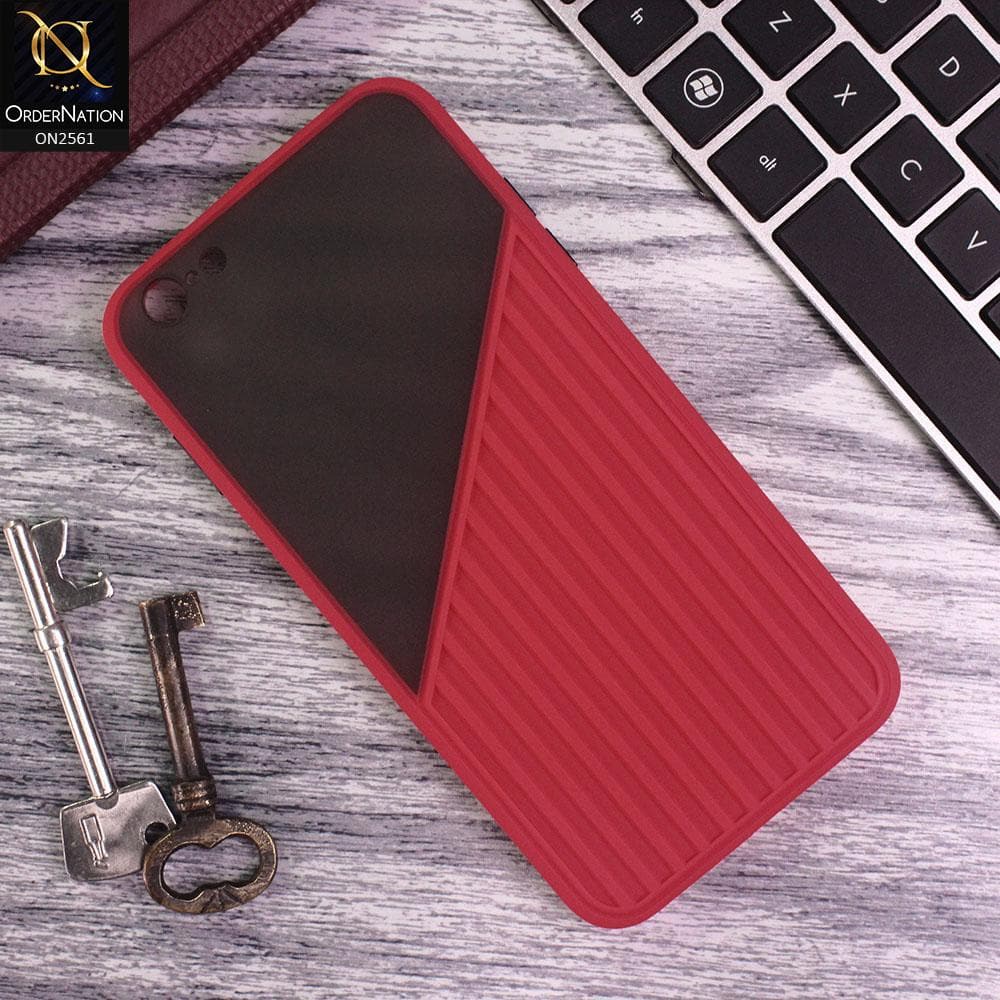 iPhone 6S / 6 - Red - New Half And Half Pattern Soft Case