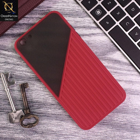 iPhone 6S / 6 - Red - New Half And Half Pattern Soft Case