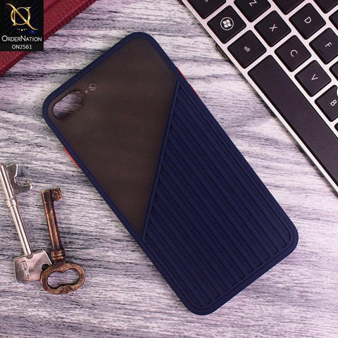 iPhone 8 Plus / 7 Plus - Blue - New Half And Half Pattern Soft Case