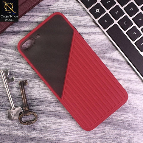 iPhone 8 Plus / 7 Plus - Red - New Half And Half Pattern Soft Case