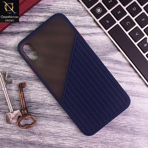 iPhone XS / X - Blue - New Half And Half Pattern Soft Case