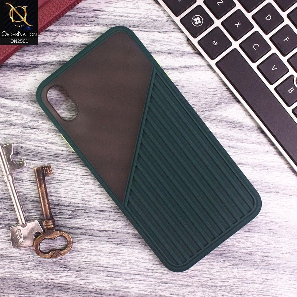 iPhone XS Max - Green - New Half And Half Pattern Soft Case