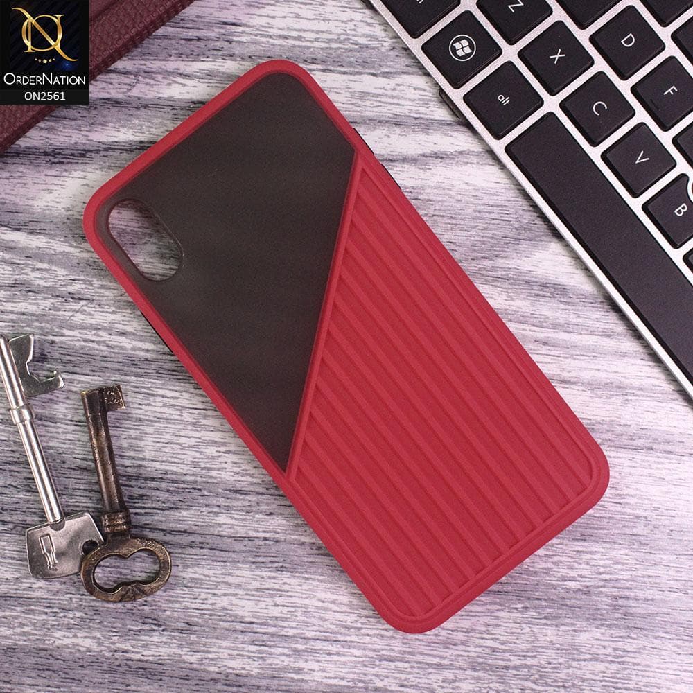 iPhone XS Max - Red - New Half And Half Pattern Soft Case