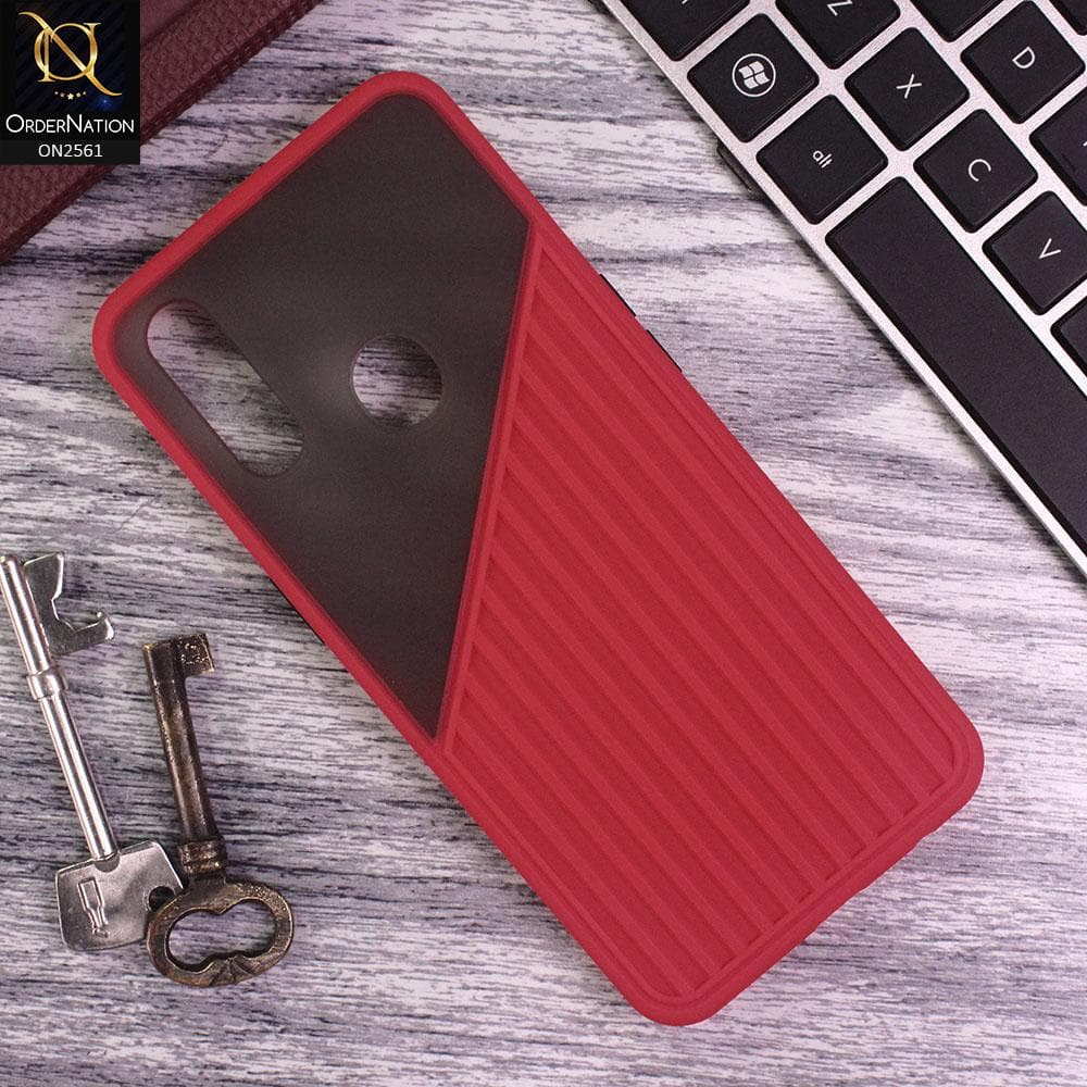 Oppo A8 - Red - New Half And Half Pattern Soft Case