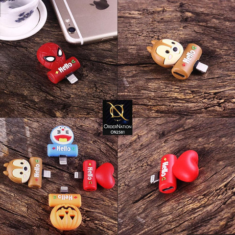 iphone Lightning Adapter 2-in-1 - Design 12 -  Cartoon Character Lightning Adapter & Splitter