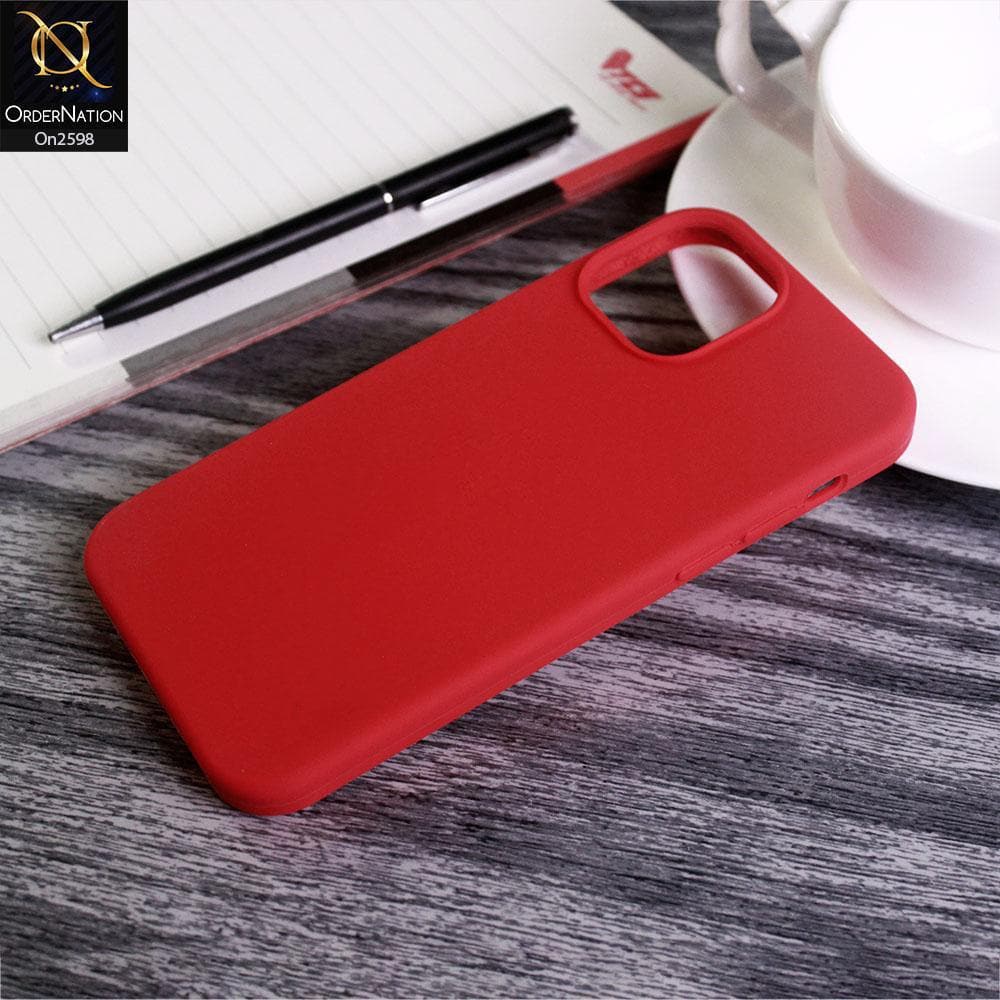 iPhone 12 Pro Cover - Red - V2 HQ Silica Gel Shockproof Matte Soft Silicone Case