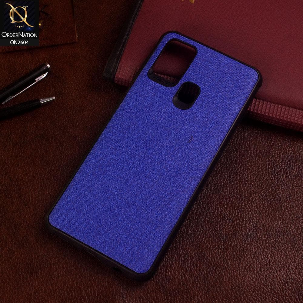 Samsung Galaxy A21s Cover - Blue - New Fabric Soft Silicone Logo Case