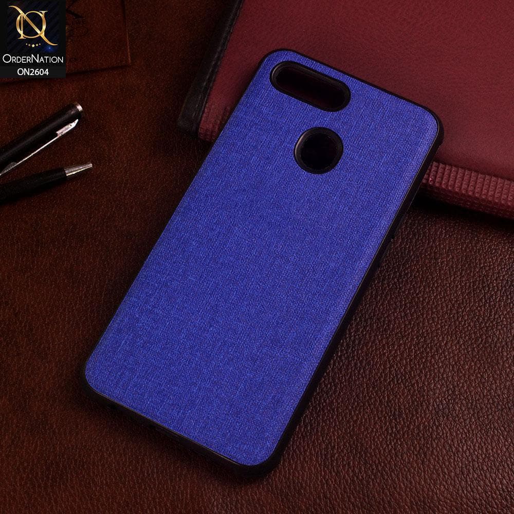 Oppo A5s Cover - Blue - New Fabric Soft Silicone Logo Case