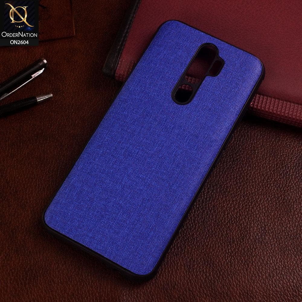 Oppo A5 2020 Cover - Blue - New Fabric Soft Silicone Logo Case