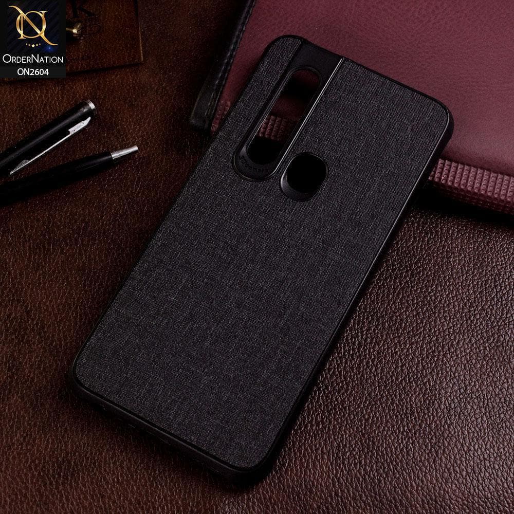 Tecno Camon 15 Pro Cover - Black - New Fabric Soft Silicone Logo Case