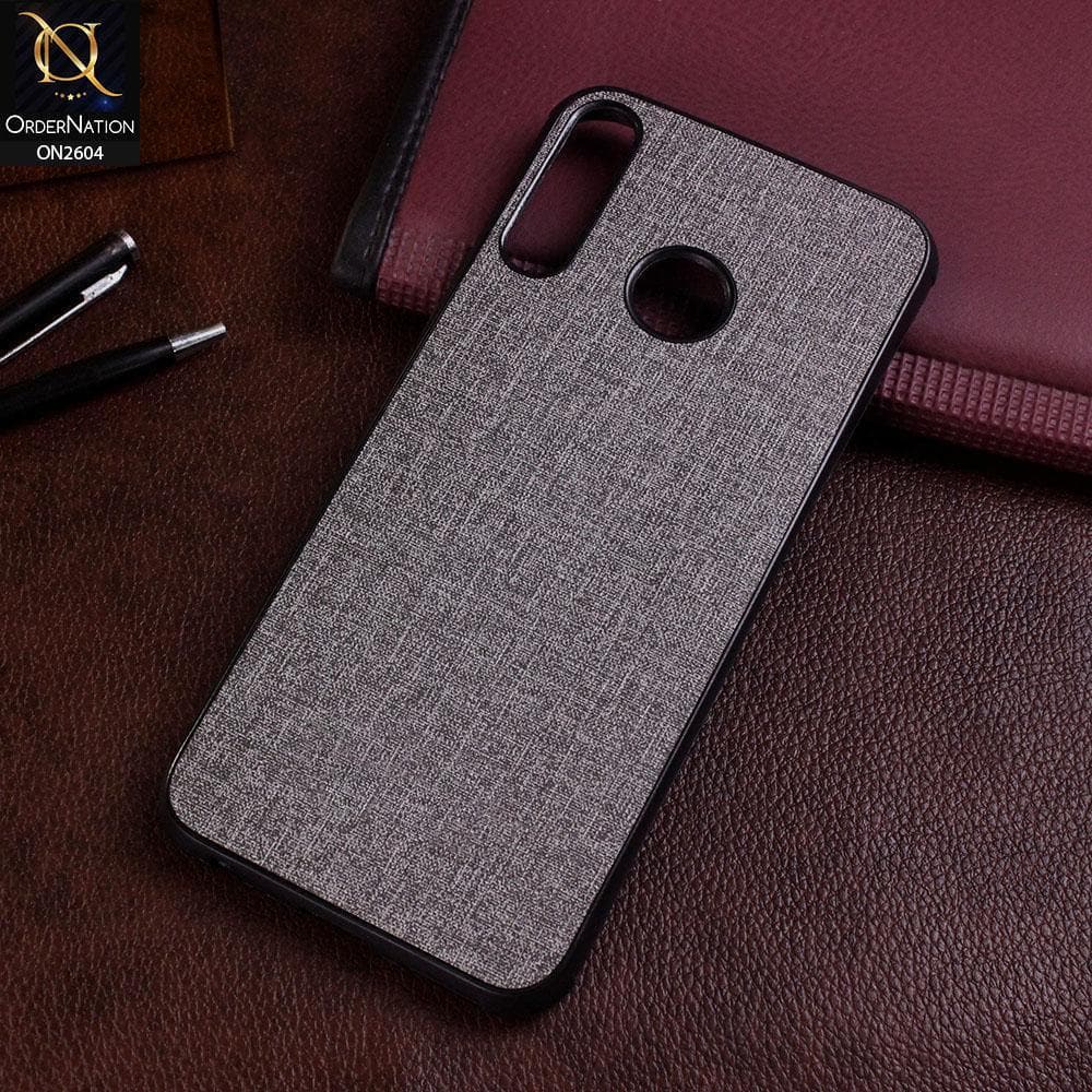 Infinix Hot 8 Lite Cover - Gray - New Fabric Soft Silicone Logo Case