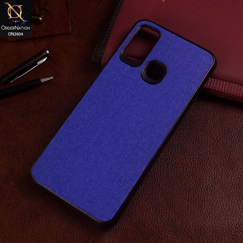 Infinix Hot 9 Play Cover - Blue - New Fabric Soft Silicone Logo Case