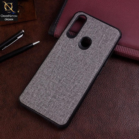 Oppo A31 Cover - Gray - New Fabric Soft Silicone Logo Case