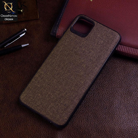 Realme C11 Cover - Brown - New Fabric Soft Silicone Logo Case