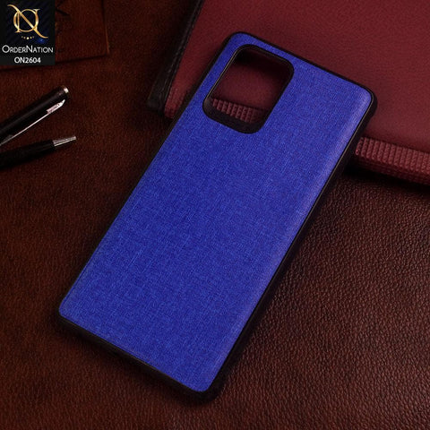 Samsung Galaxy A91 Cover - Blue - New Fabric Soft Silicone Logo Case
