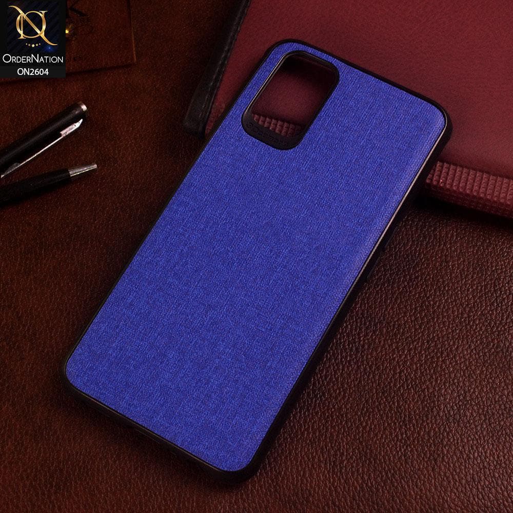 Samsung Galaxy A31 Cover - Blue - New Fabric Soft Silicone Logo Case