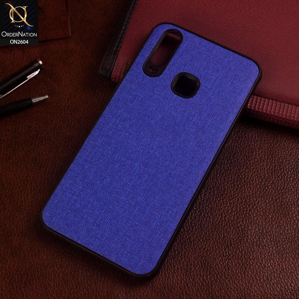 Vivo Y15 Cover - Blue - New Fabric Soft Silicone Logo Case