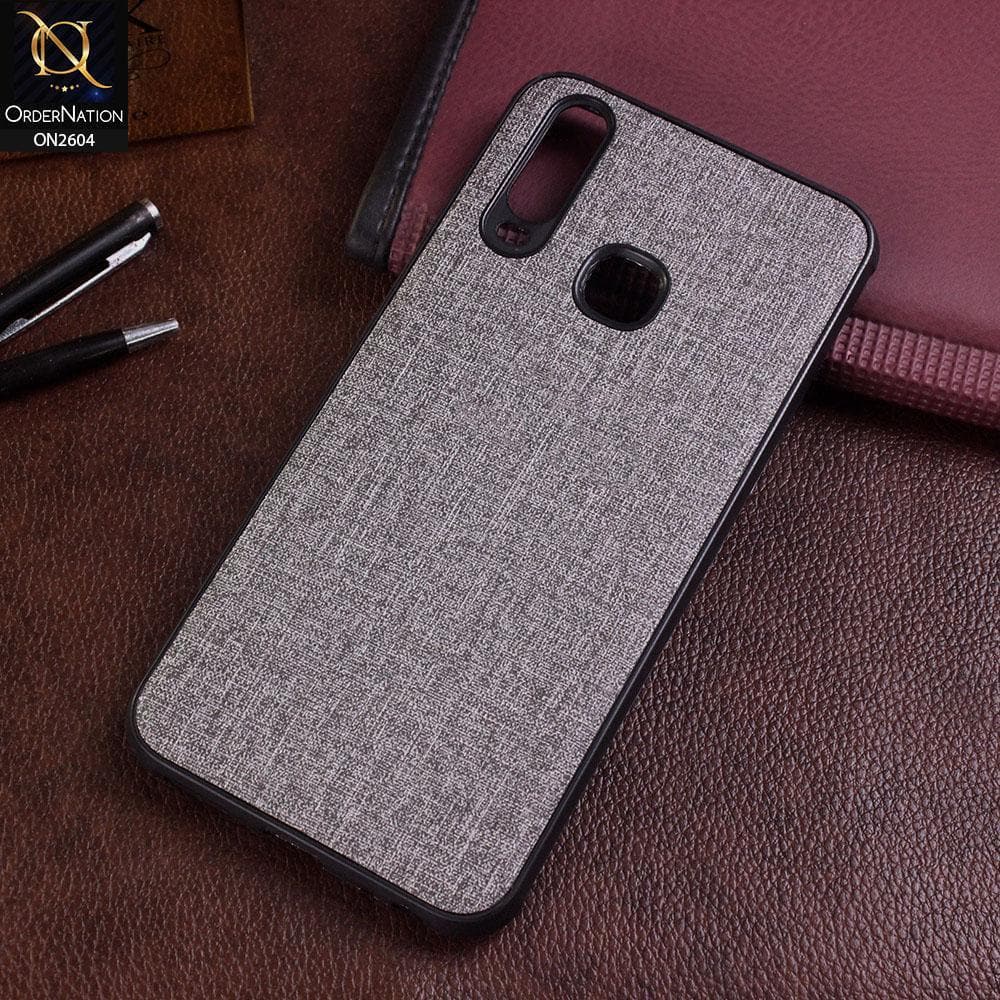 Vivo Y15 Cover - Gray - New Fabric Soft Silicone Logo Case