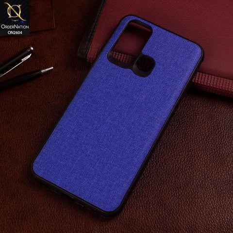 Vivo Y30 Cover - Blue - New Fabric Soft Silicone Logo Case