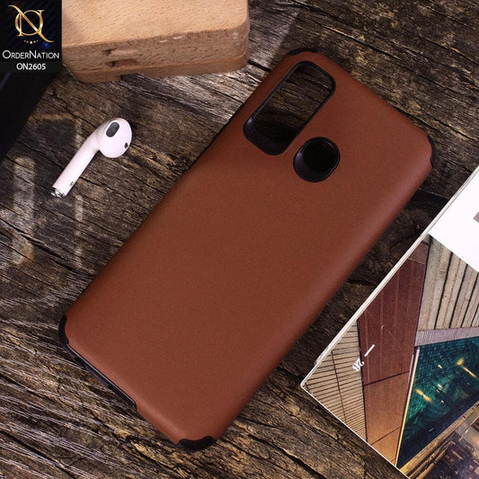 Infinix Hot 9 Pro - Brown - Matte Colorful Soft Pu Leather Case