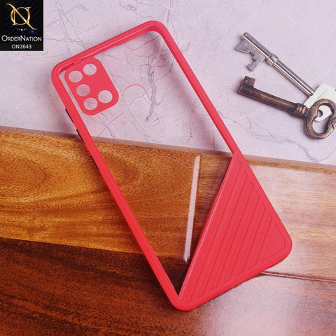 Samsung Galaxy A21s Cover - Red - New Stylish Dual Touch Transparent Soft Triangle Case