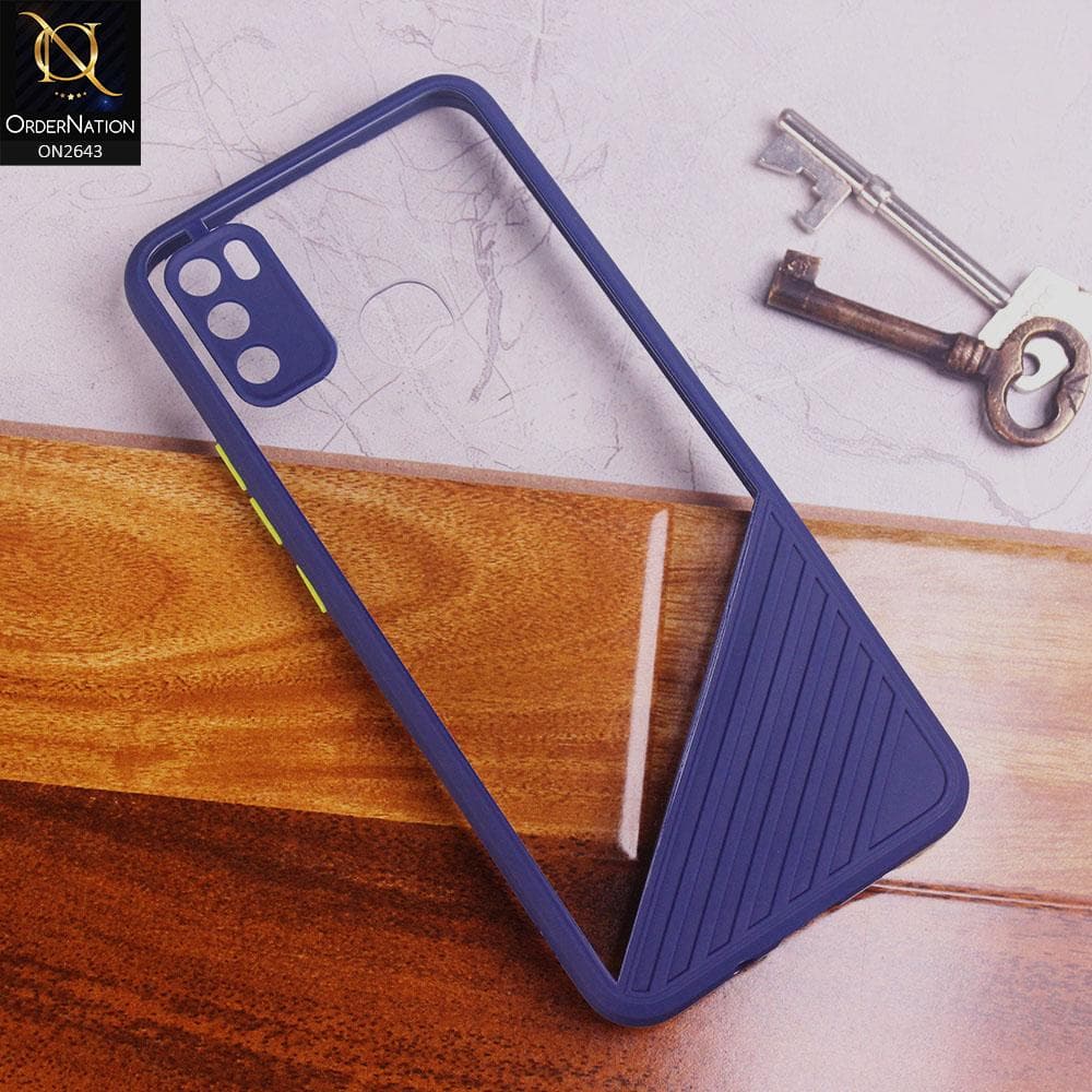 Infinix Hot 9 Play Cover - Blue - New Stylish Dual Touch Transparent Soft Triangle Case