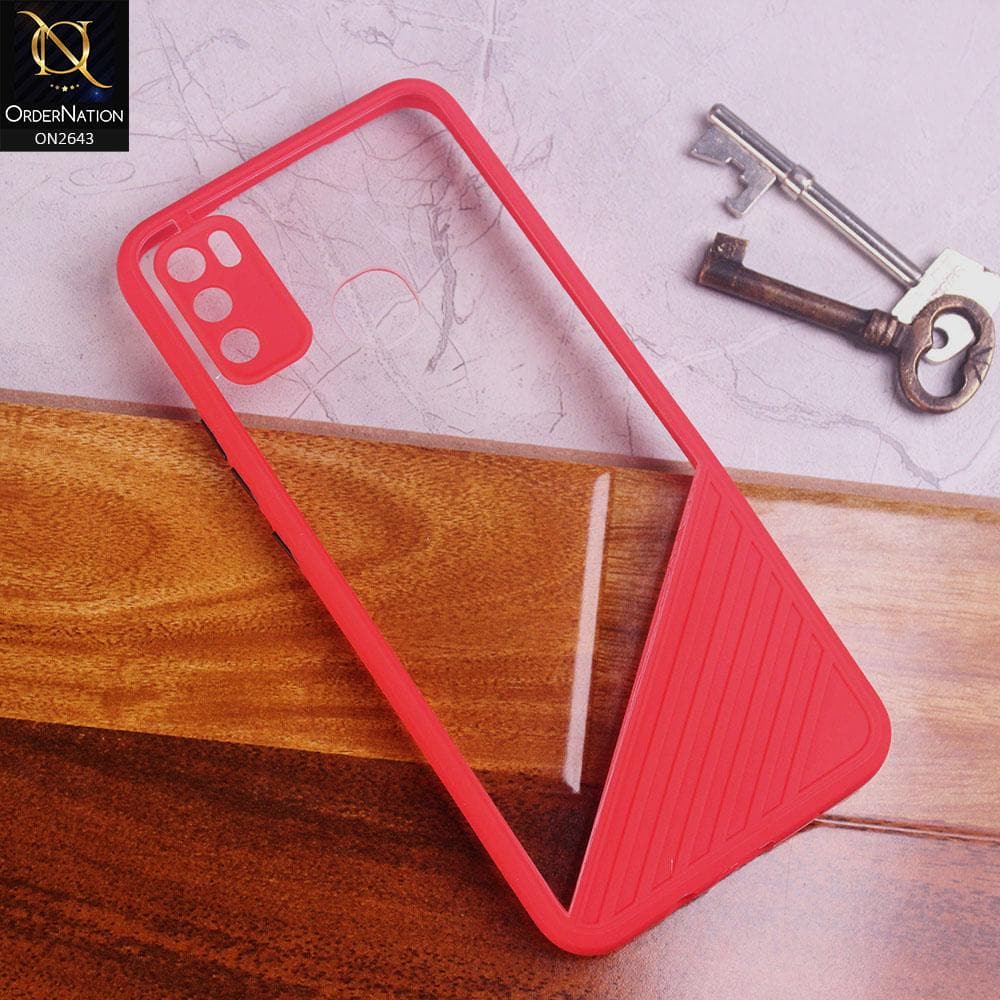 Infinix Hot 9 Play Cover - Red - New Stylish Dual Touch Transparent Soft Triangle Case