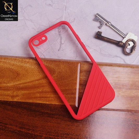 iPhone 6S / 6 Cover - Red - New Stylish Dual Touch Transparent Soft Triangle Case