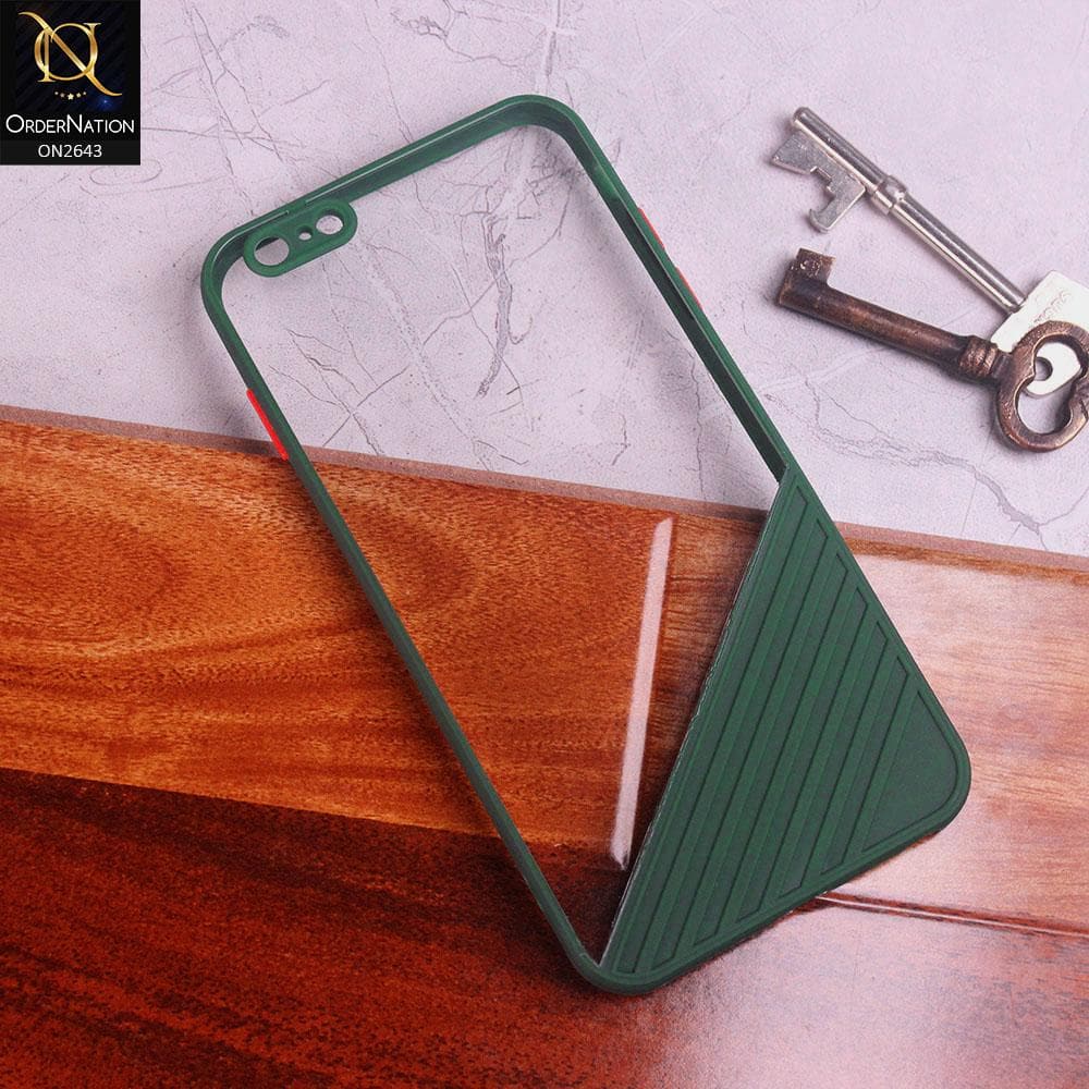 iPhone 6s Plus / 6 Plus Cover - Green - New Stylish Dual Touch Transparent Soft Triangle Case