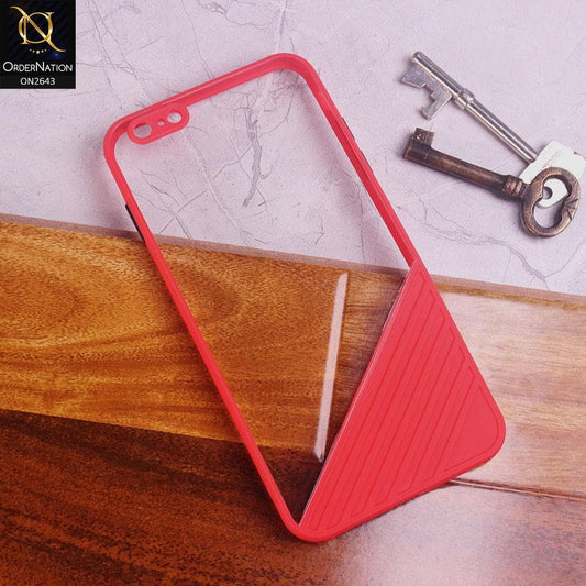 iPhone 6s Plus / 6 Plus Cover - Red - New Stylish Dual Touch Transparent Soft Triangle Case