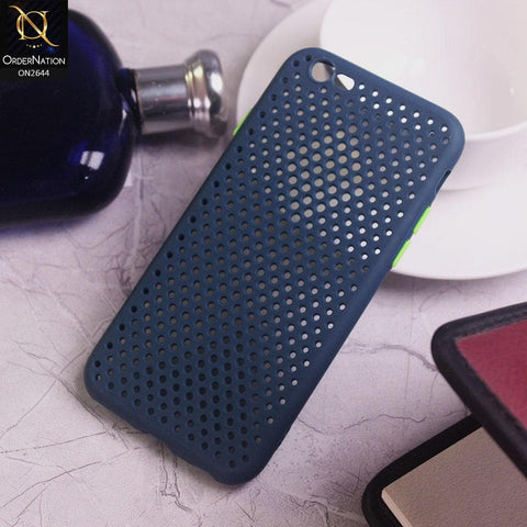 iPhone 6s Plus / 6 Plus Cover - Blue - Cooling Breathing Mesh Soft Rubber Feel Phone Case