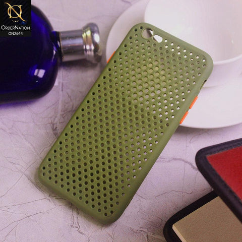 iPhone 6s Plus / 6 Plus Cover - Light Green - Cooling Breathing Mesh Soft Rubber Feel Phone Case