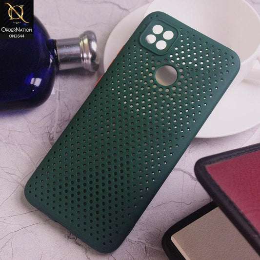 Xiaomi Redmi 9C Cover - Dark Green - Cooling Breathing Mesh Soft Rubber Feel Phone Case