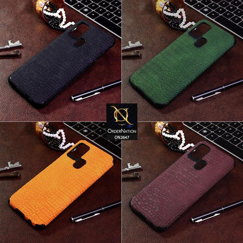 Infinix Hot 9 Pro Cover - Maroon - New Crocks Texture Synthetic Leather Soft TPU Case