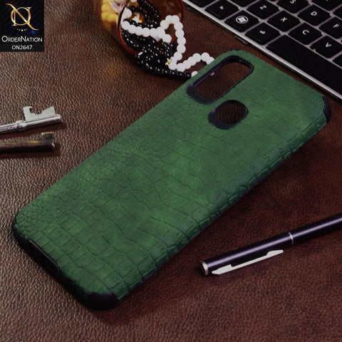 Infinix Hot 9 Play Cover - Green - New Crocks Texture Synthetic Leather Soft TPU Case