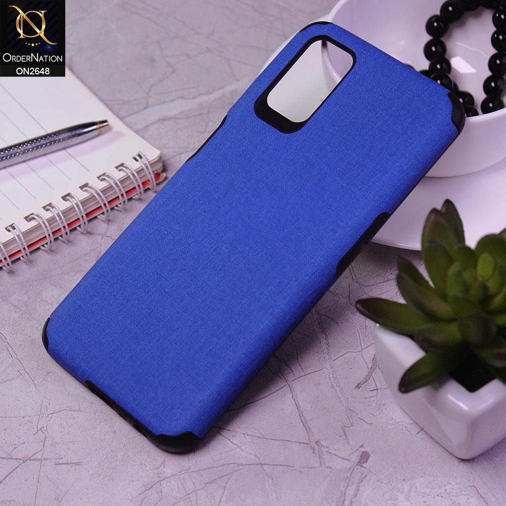 Oppo A52 Cover - Blue -  Jeans Texture 3D Camera Soft Tpu Case