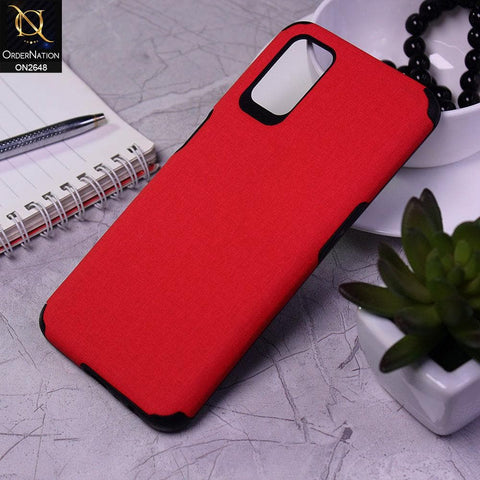 Oppo A72 Cover - Red -  Jeans Texture 3D Camera Soft Tpu Case