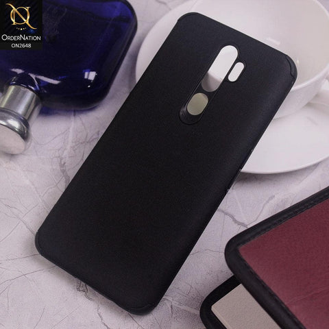 Oppo A5 2020 Cover - Black - Jeans Texture 3D Camera Soft Tpu Case