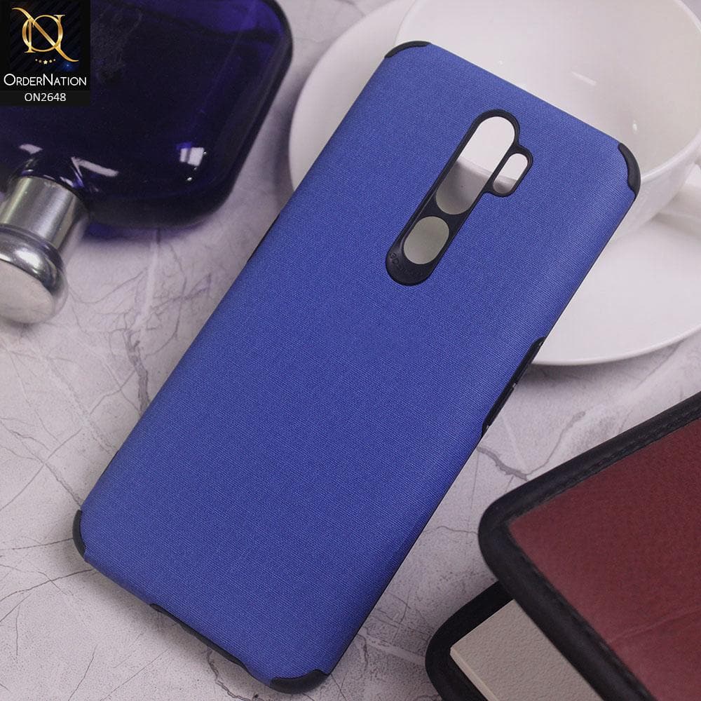 Oppo A9 2020 Cover - Blue - Jeans Texture 3D Camera Soft Tpu Case