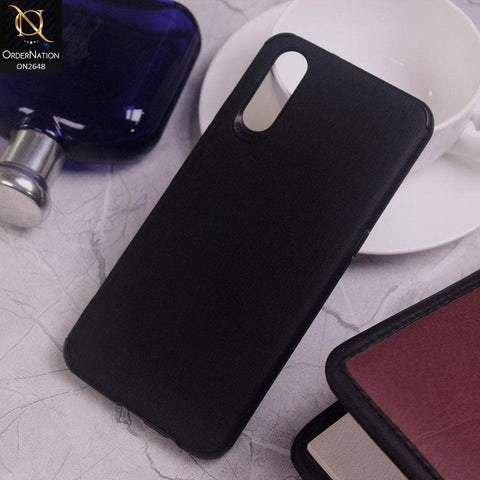 Vivo S1 Cover - Black - Jeans Texture 3D Camera Soft Tpu Case