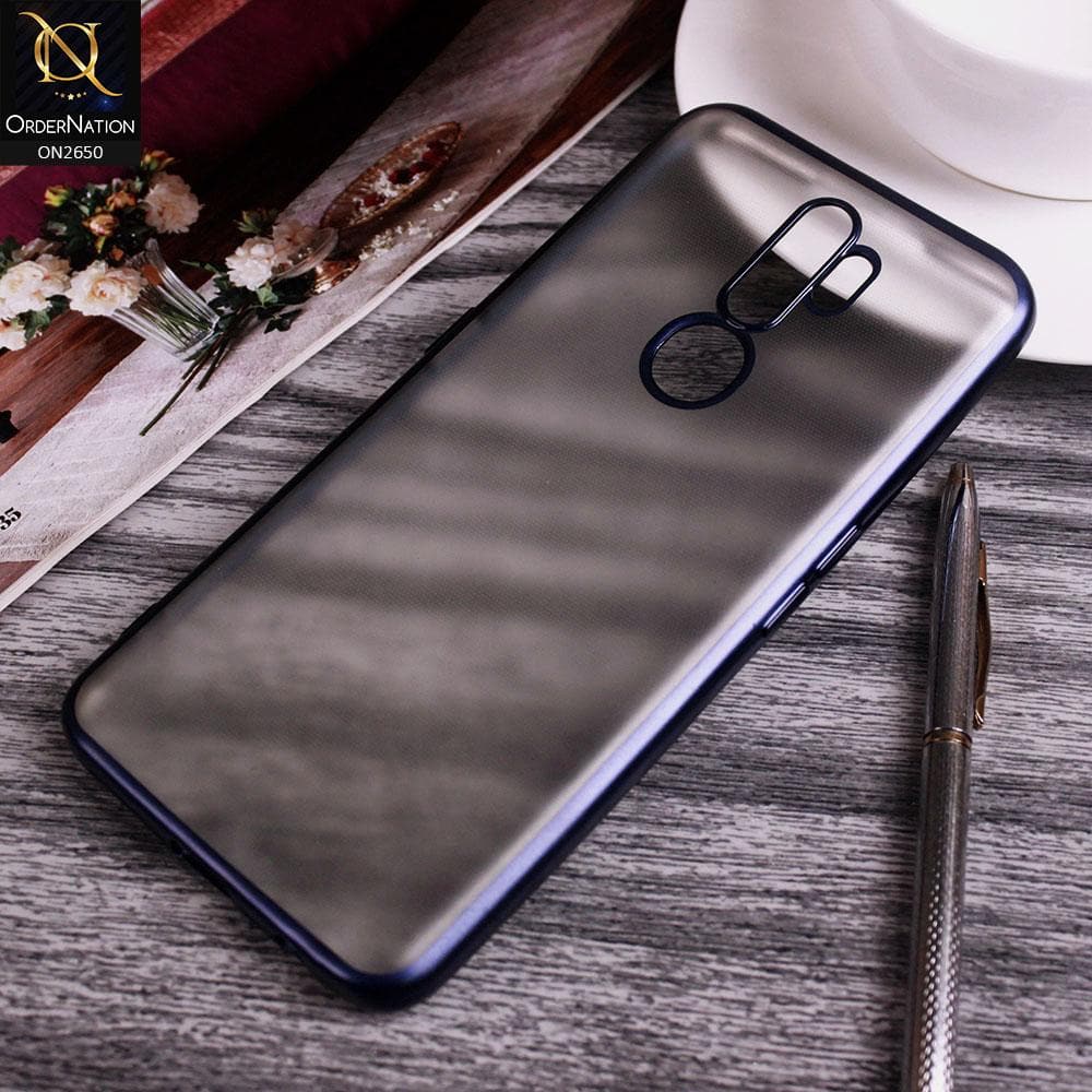 Oppo A9 2020 Cover - Blue - Matte Colors Look Semi Transparent Soft Case