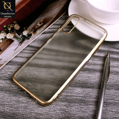 Vivo S1 Cover - Golden - Matte Colors Look Semi Transparent Soft Case